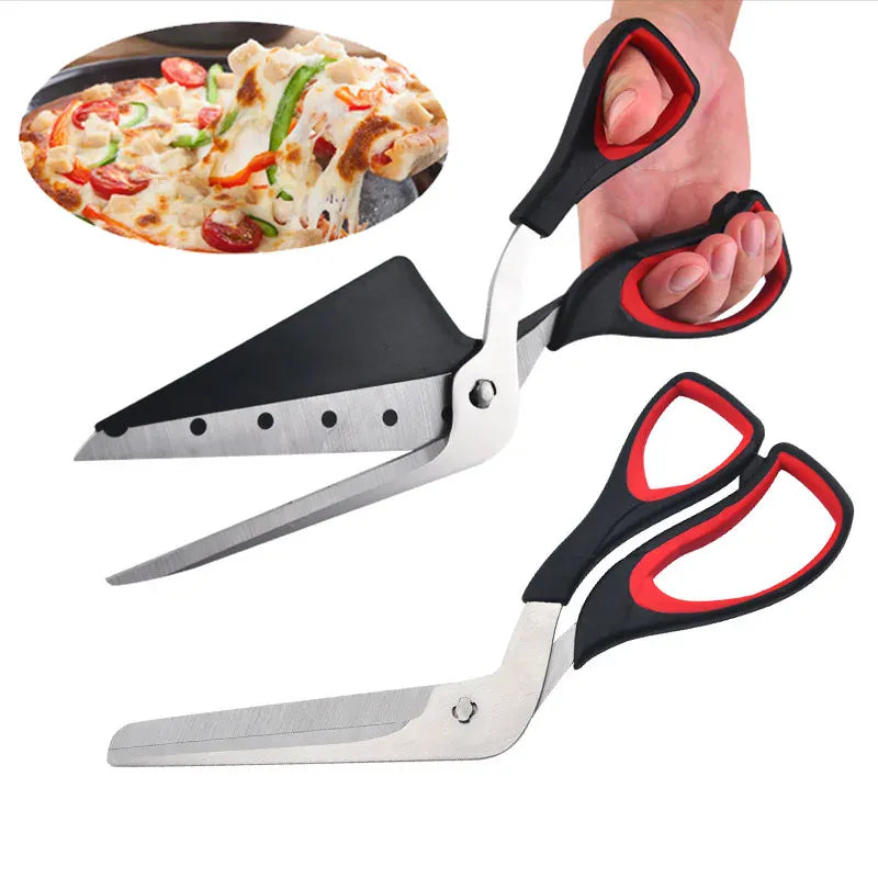 Ciseaux à pizza en inox avec spatule détachable | Coupe facile ciseaux