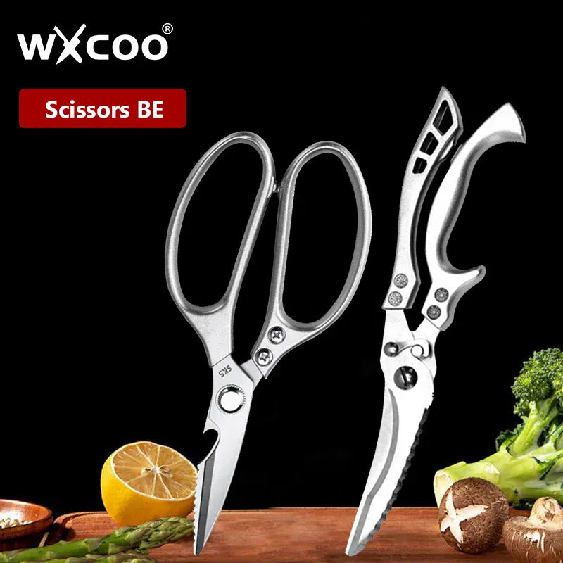 Ciseaux de cuisine multifonctions en inox pour découpe de viandes ciseaux