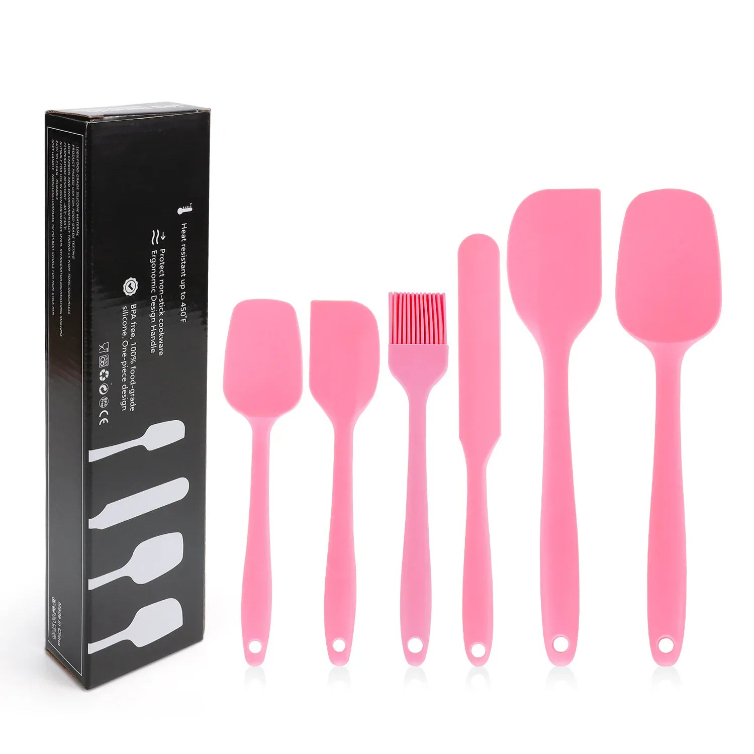 Set Ustensiles Silicone 6 pièces pour Pâtisserie | Résistants à la Chaleur spatule en silicone