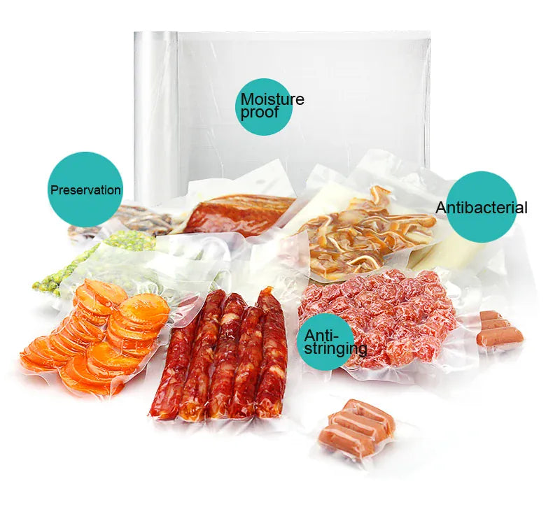 5 Rolls/Lot Kitchen Food Vacuum Bag Storage Bags for Vacuum Sealer Food Keep Packing 12+15+20+25+28cm*500cm