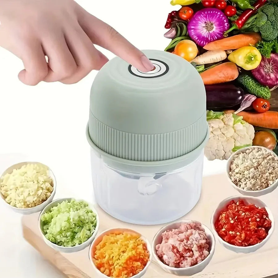 Mini Hachoir Électrique Sans Fil 260 ml — Ail, Légumes, Viande mini hachoir