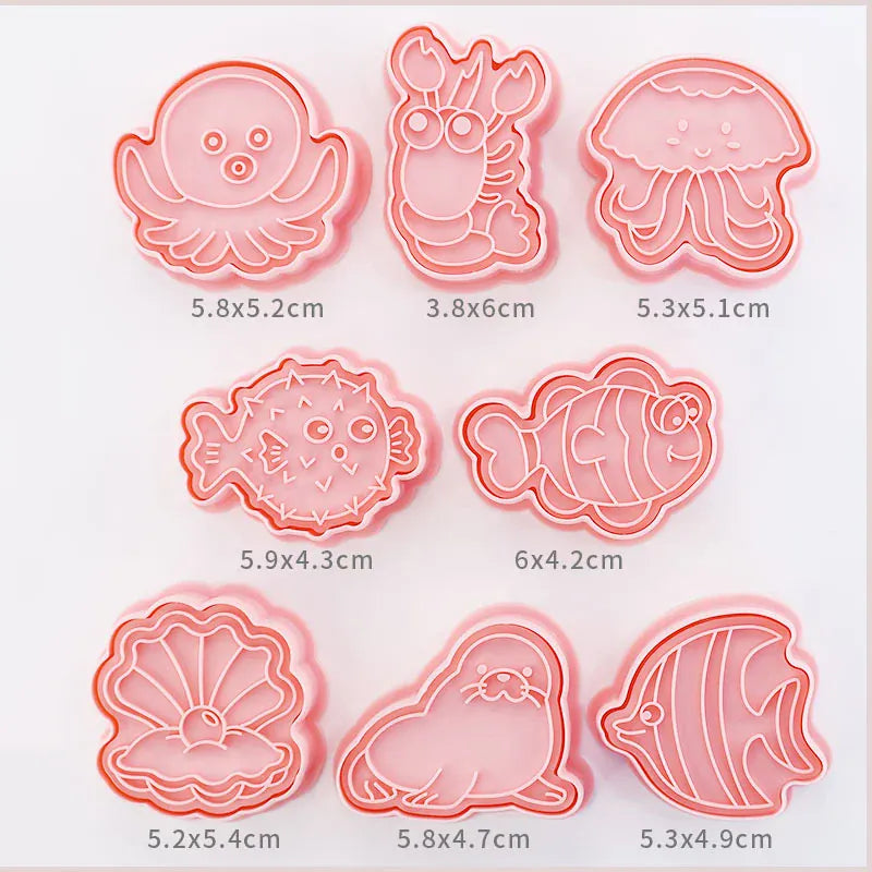Emporte-pièces à Biscuits - Set de 8 Découpeurs en Plastique 3D emportepieces