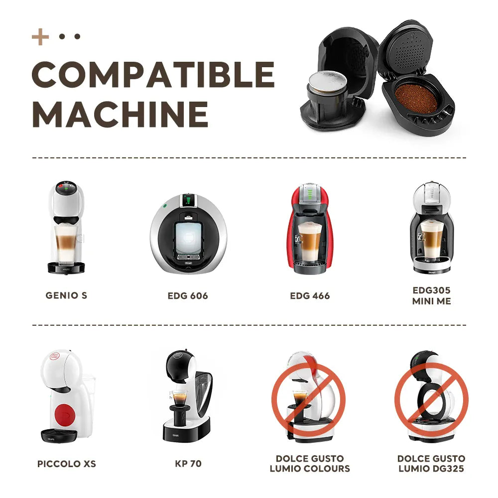 Adaptateur Capsule Réutilisable Compatible Dolce Gusto — Café Moulu ou Nespresso capsule