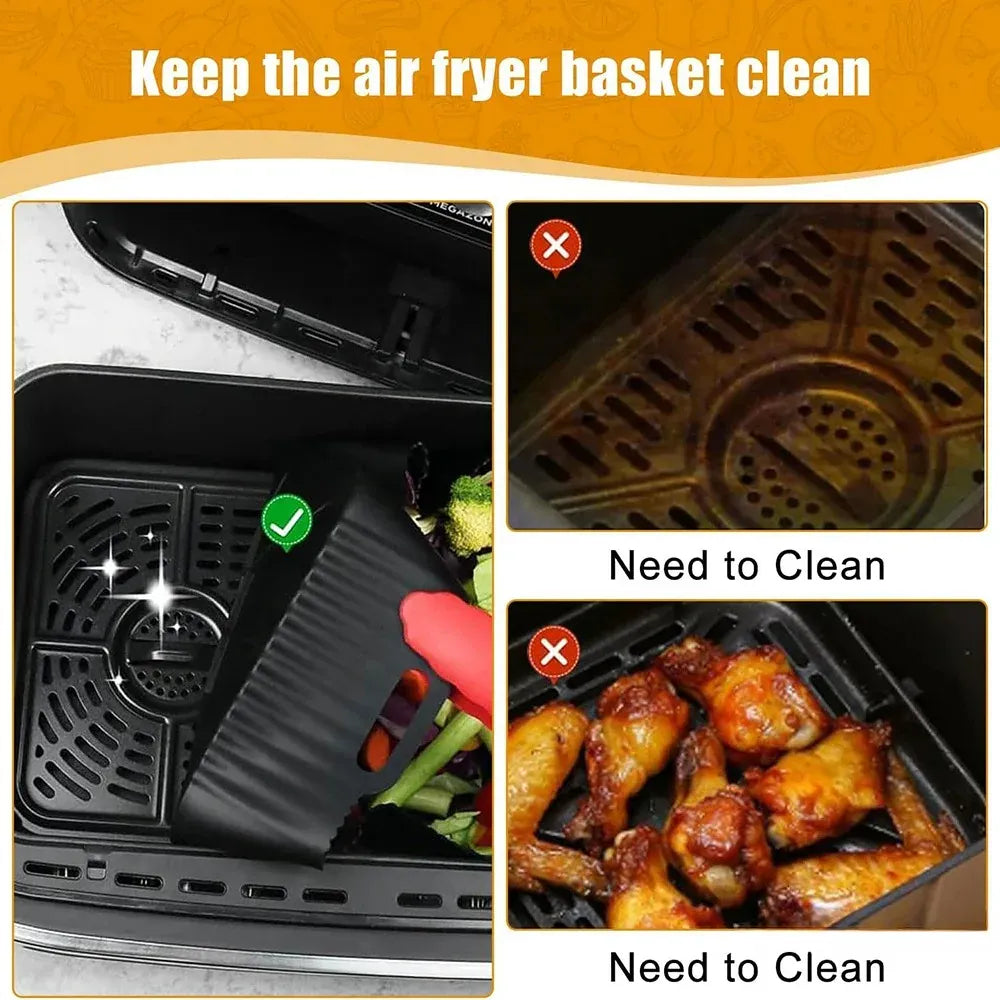 Moule Silicone Air Fryer Réutilisable Rond 17 cm - Lot de 2 Air Fryer