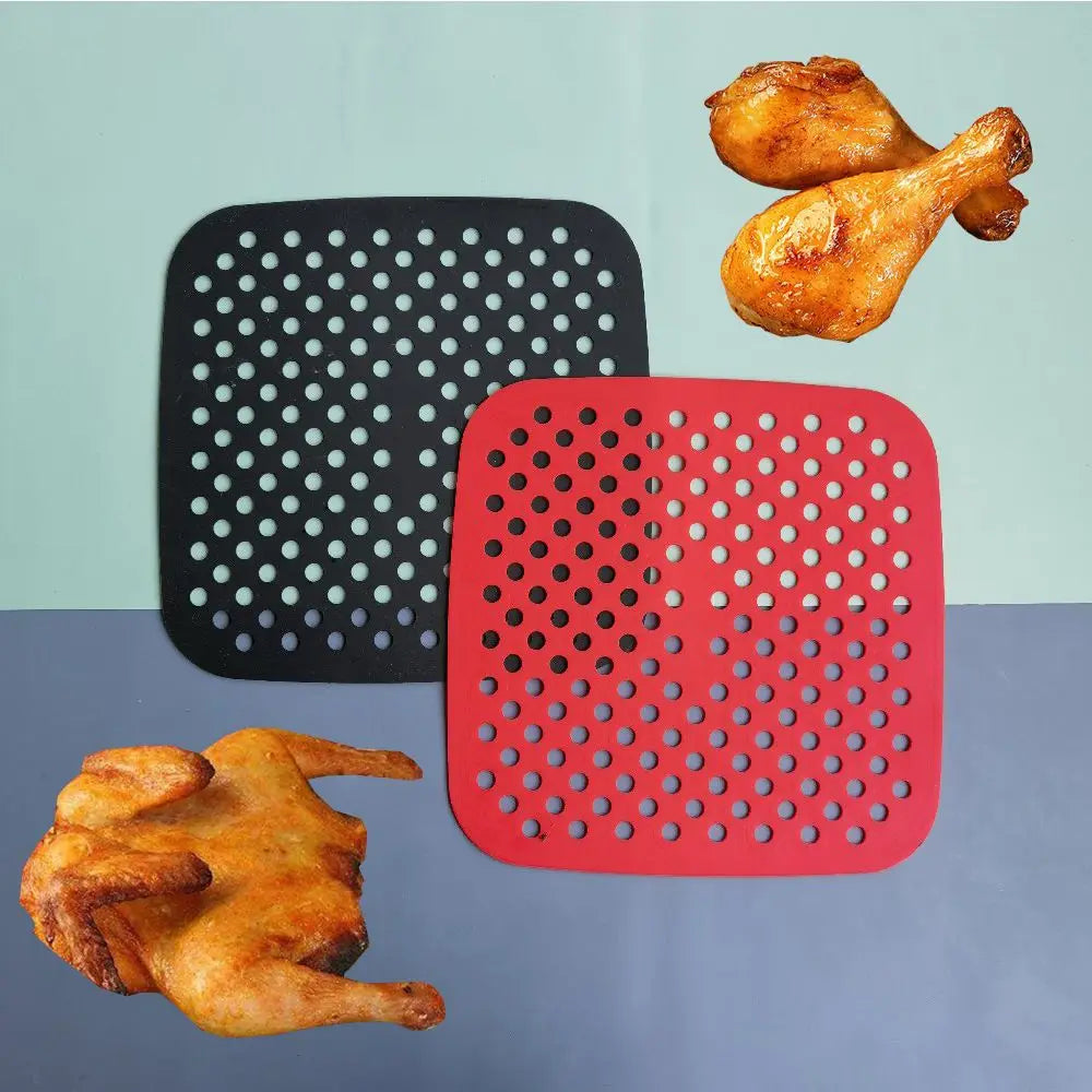 Tapis Silicone Air Fryer Antiadhésif Lot de 2 Carrés 25x25 cm Air Fryer