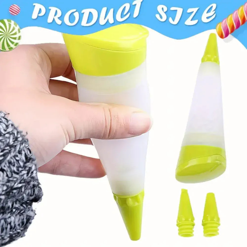 Poche à Douille Réutilisable avec 3 Embouts en Silicone - Décoration de Gâteaux douillepoche