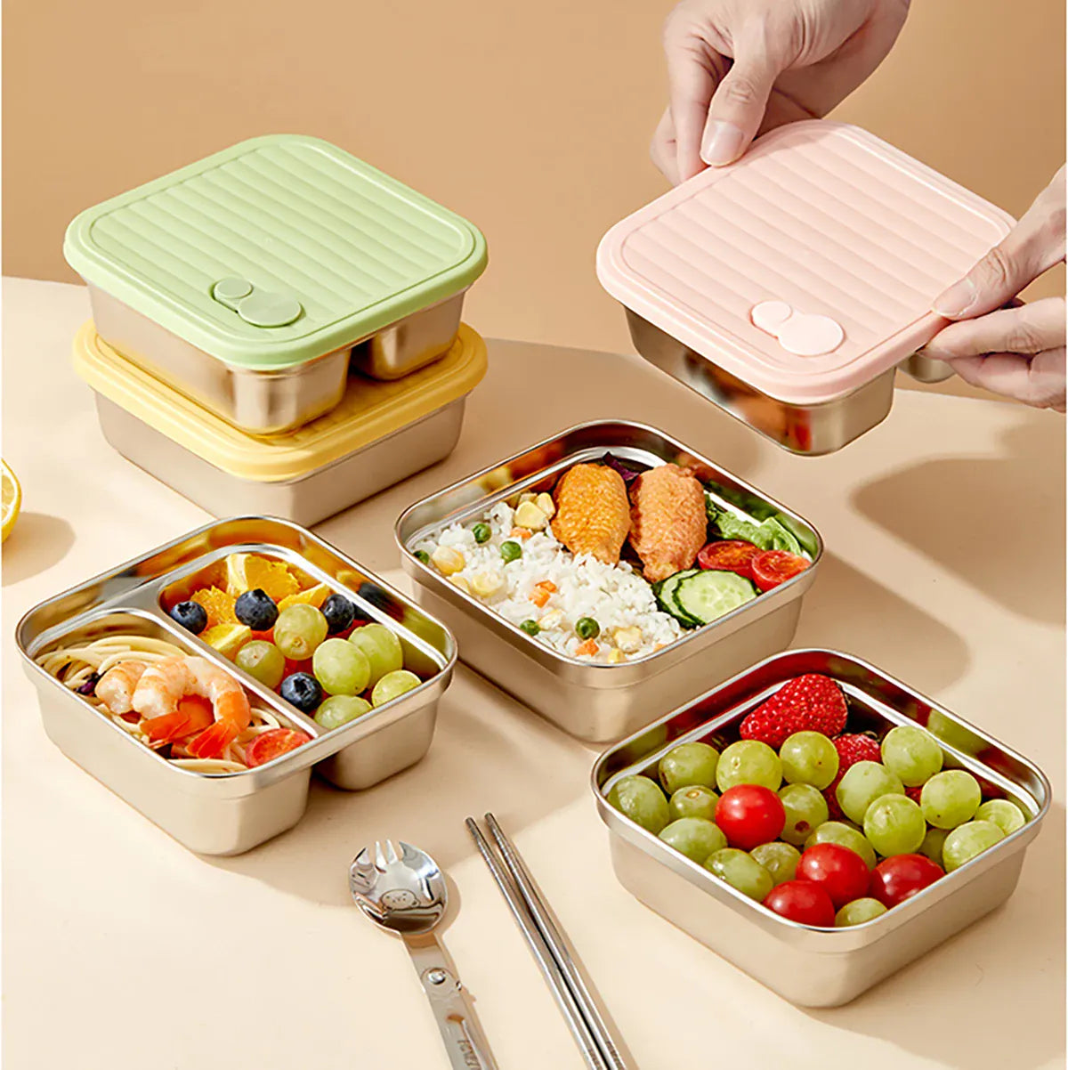 Ensemble Lunch Box Lucky - 700ml Étanche Anti-Fuite Bento