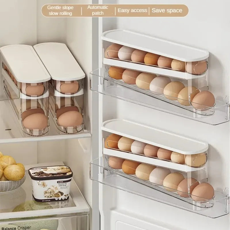 Organiseur Frigo Range-Œufs à Rouleau 12 Œufs - Empilable et Pratique