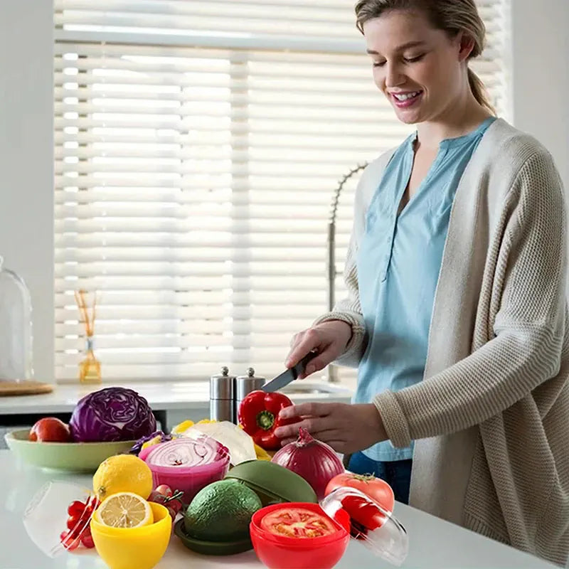 Boîte Hermétique Design Fruits et Légumes | Lot de 4 Pièces