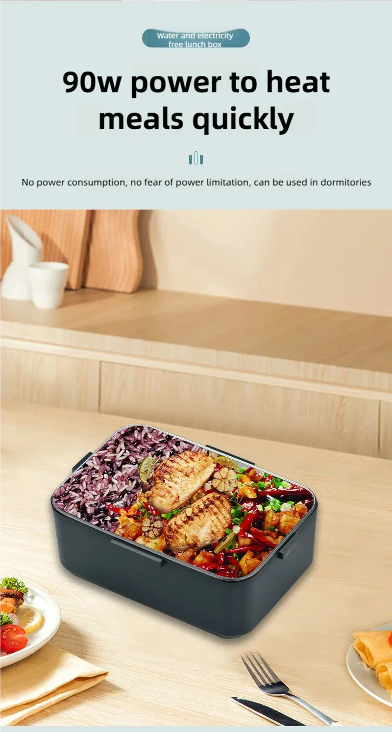 LunchBox Électrique Chauffante 3,5 L — Inox 304, 90 W, 220 V / 12-24 V Voiture lunchboxchauf