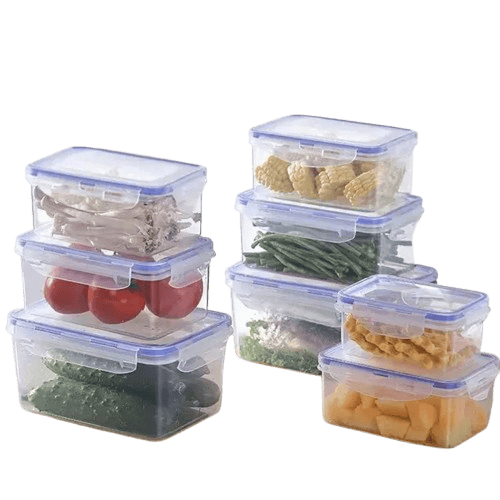 Boîte Hermétique Plastique avec Couvercle - Lot de 8 Pièces Boîtes Hermétiques
