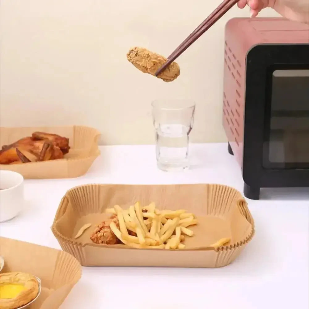 Papier Cuisson Air Fryer Jetable Rectangulaire Lot de 100 Pièces Air Fryer