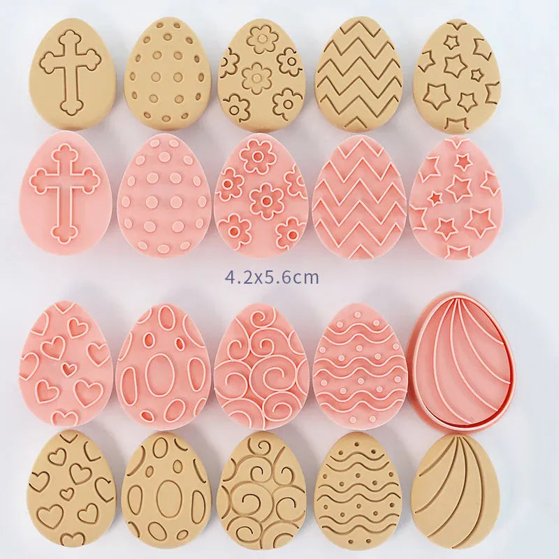 Emporte-pièces à Gâteaux Pâques - 10 Pièces Formes Lapin et Oeuf emportepieces