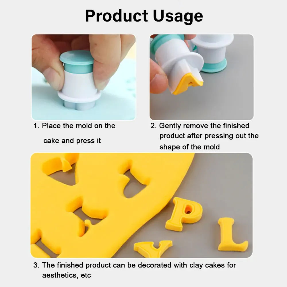 Emporte-pièces en Silicone pour Lettres et Chiffres - 36 Pièces pour Pâtisserie emportepieces