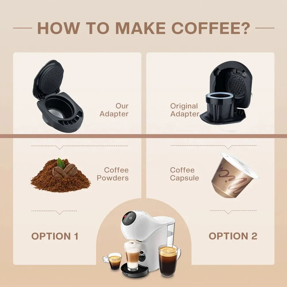 Adaptateur Capsule Réutilisable Compatible Dolce Gusto — Café Moulu ou Nespresso capsule