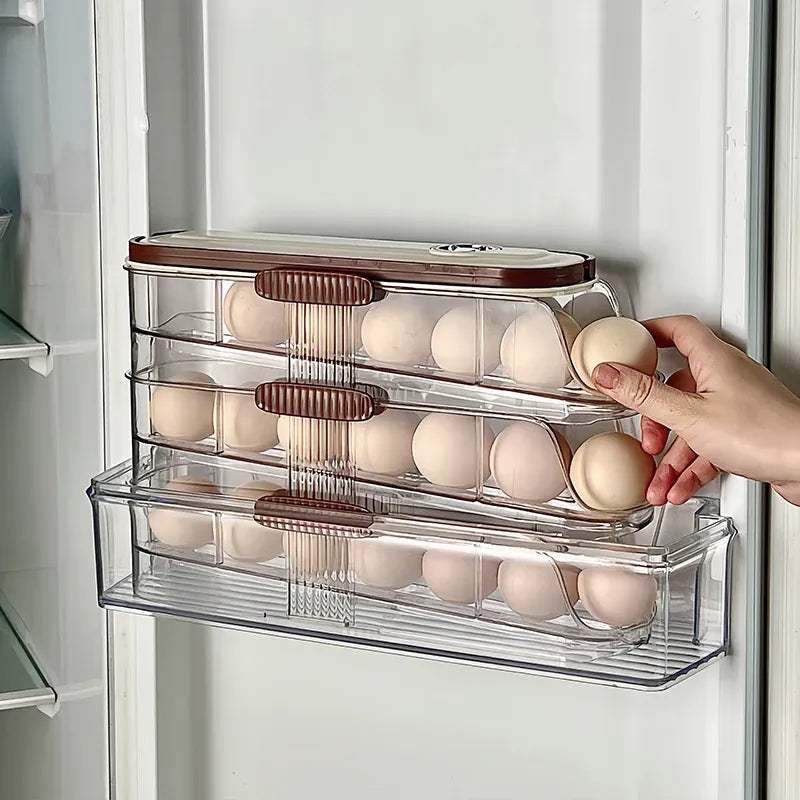 Boîte de Rangement Frigo pour Œufs 24 Pièces avec Poignée Ergonomique