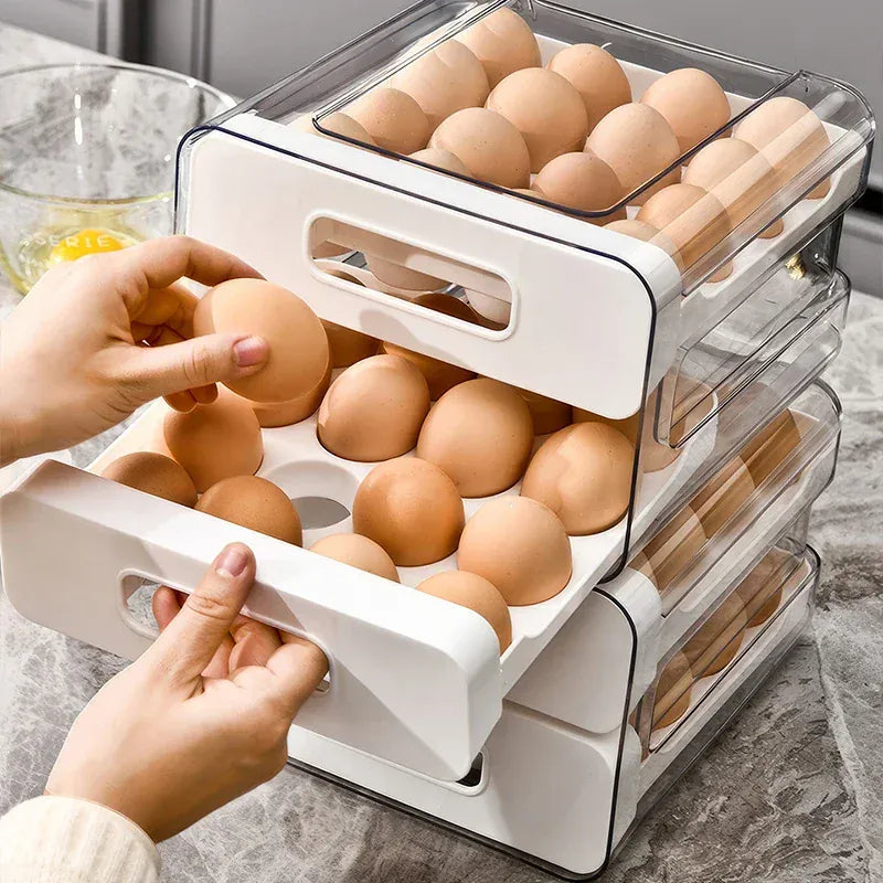 Organiseur de Rangement Frigo pour 32 Œufs | Double Couche