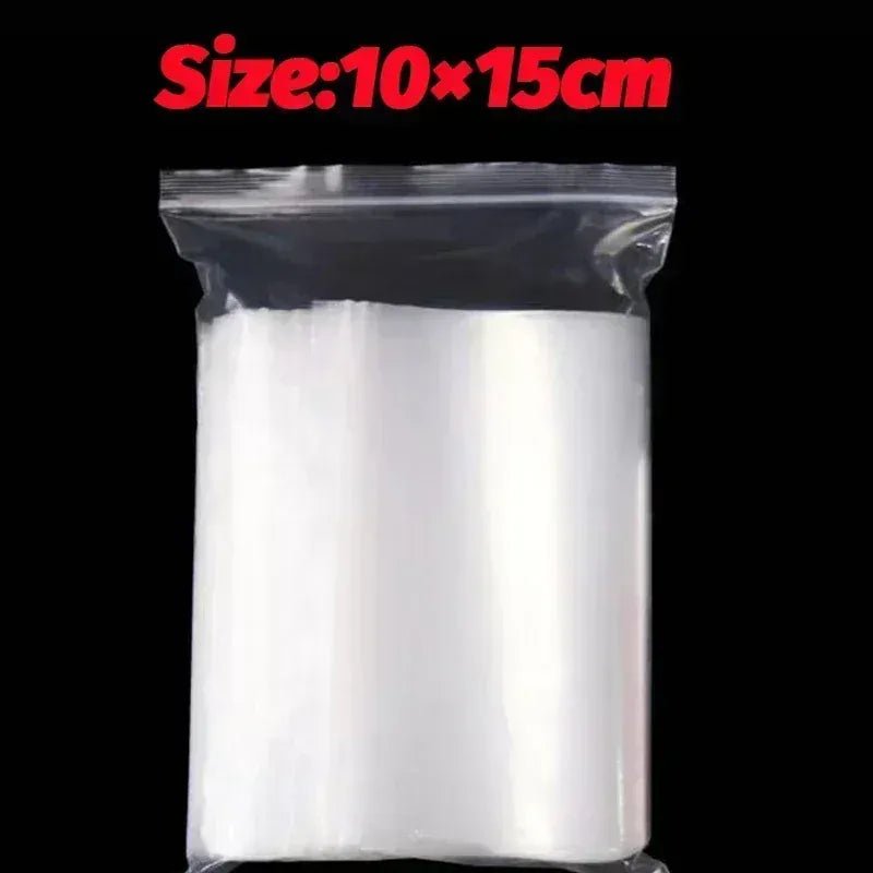 100/1000Pcs Clear Sealed Bags Thicken Plastic Storage Pouch for Small Jewelry Foods Packing Reclosable Zippers Sealing Pouches