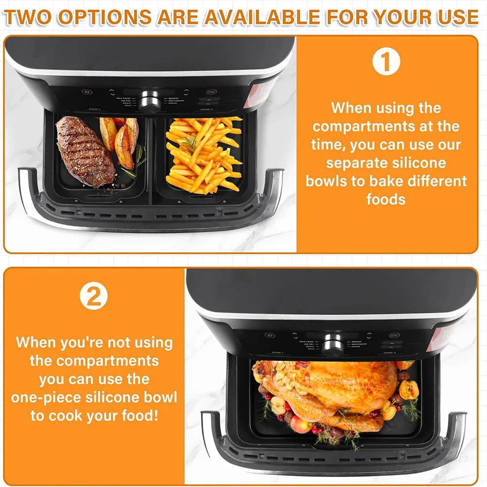 Moule Silicone Réutilisable Air Fryer Lot de 3 Rectangulaires 52L Air Fryer