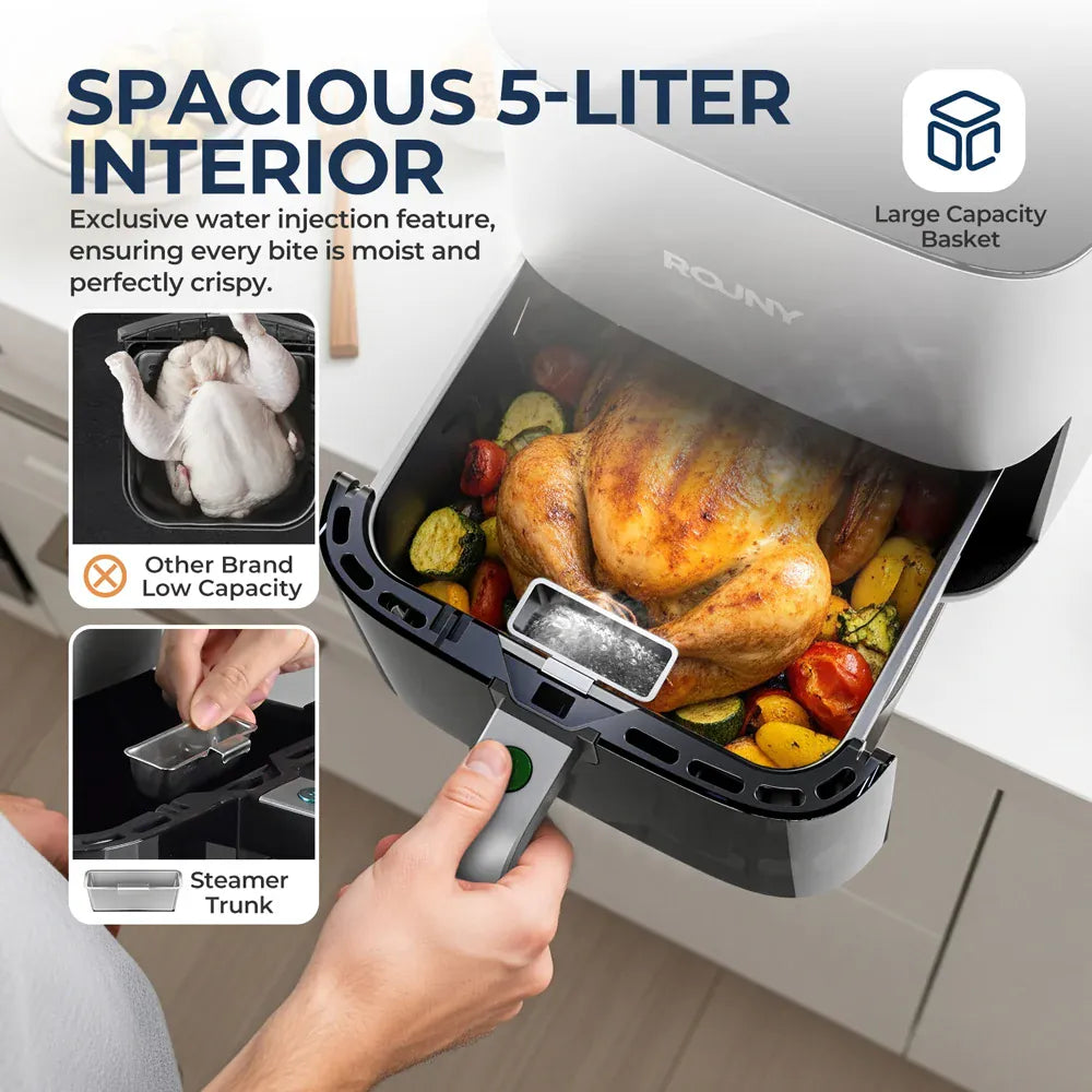 Friteuse Sans Huile 5L Écran Tactile Hublot Visible 1700W airfryers