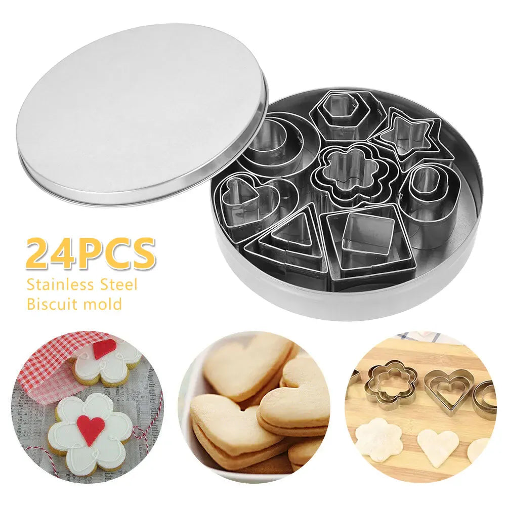 Emporte-pièces pour biscuits en acier inoxydable - 24 pièces assorties emportepieces