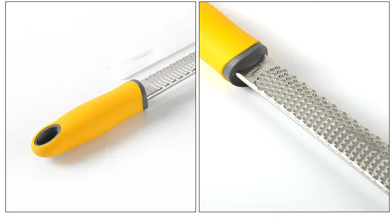Zesteur en Inox pour Fruits et Fromage - 4 Lames Poignée Antidérapante zesteur