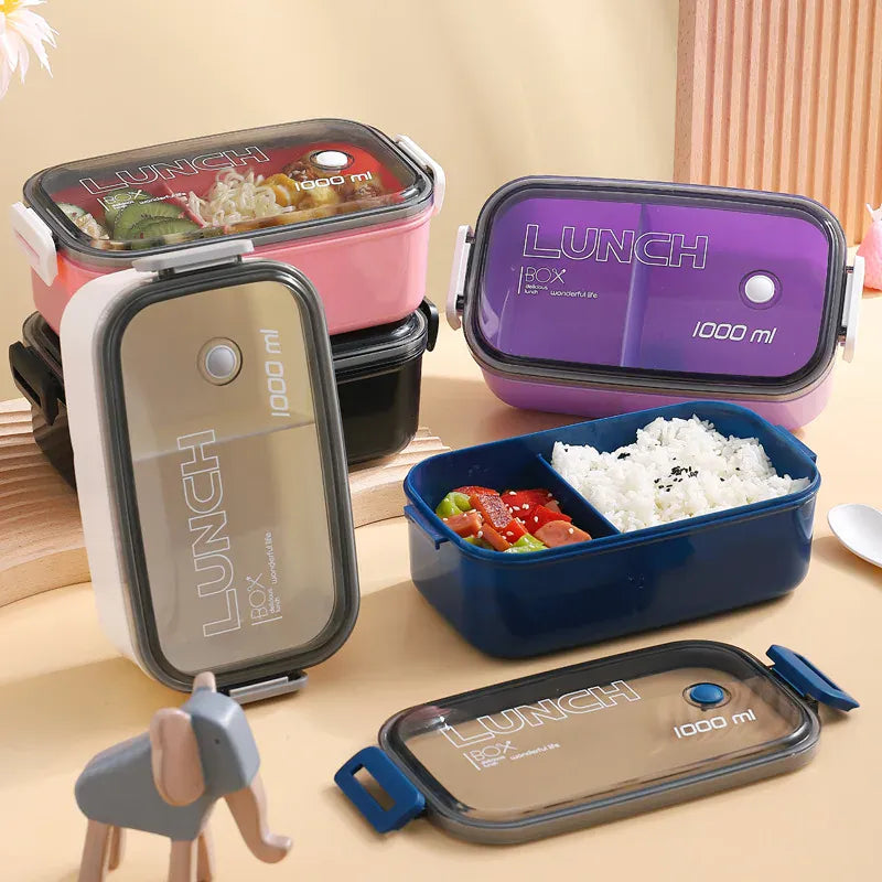 Lunch Box Hermétique 1000ml Plastique Résistant au Micro-ondes Lunchbox