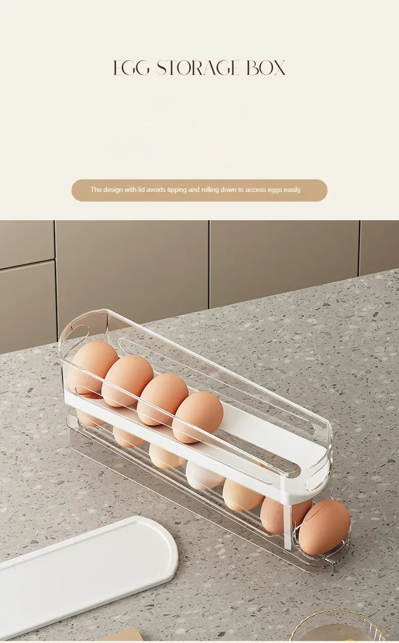 Organiseur Frigo Range-Œufs à Rouleau 12 Œufs - Empilable et Pratique