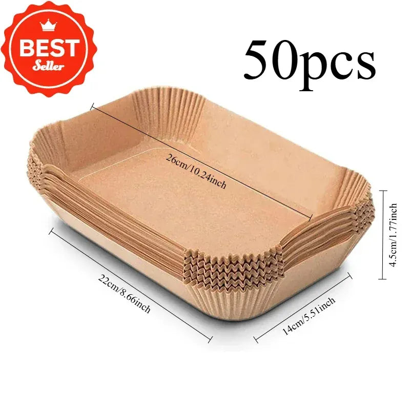 Papier Cuisson Air Fryer Rectangulaire Jetable Lot de 100 Pièces Air Fryer