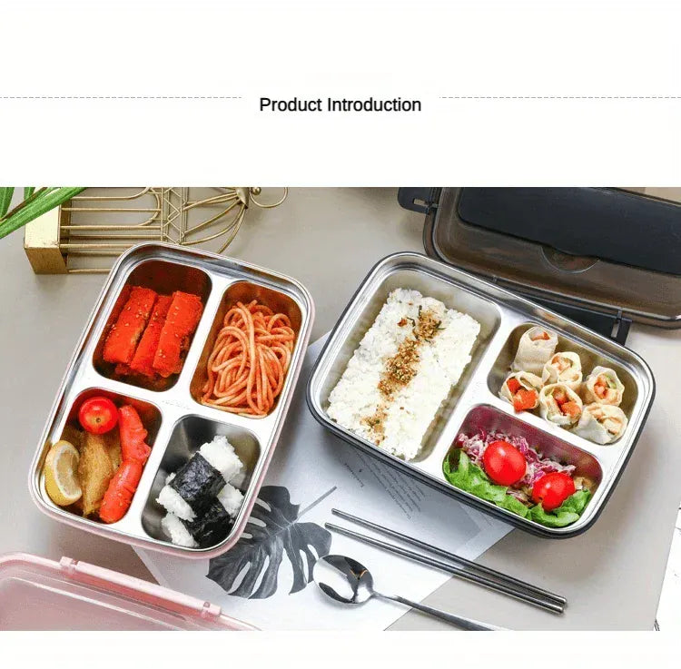 Bento Inox 3 Compartiments | Boîte Durable et Étanche 1,2L Bento