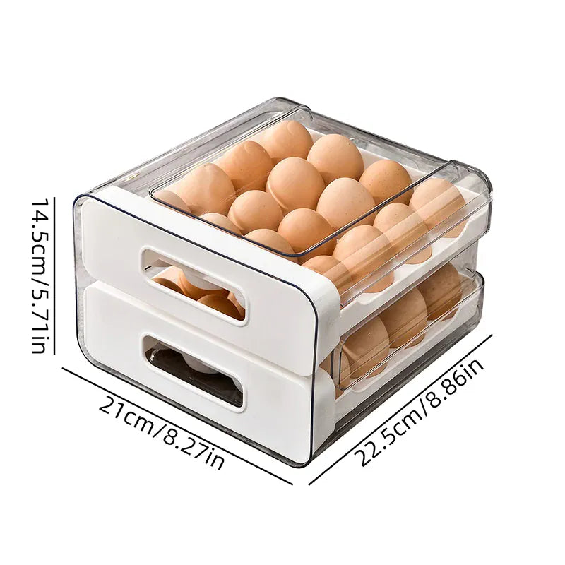 Organiseur de Rangement Frigo pour 32 Œufs | Double Couche