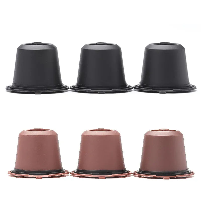 Capsules de Café Réutilisables Compatible Nespresso — Lot de 3 ou 6 Pièces avec Cuillère et Brosse capsule