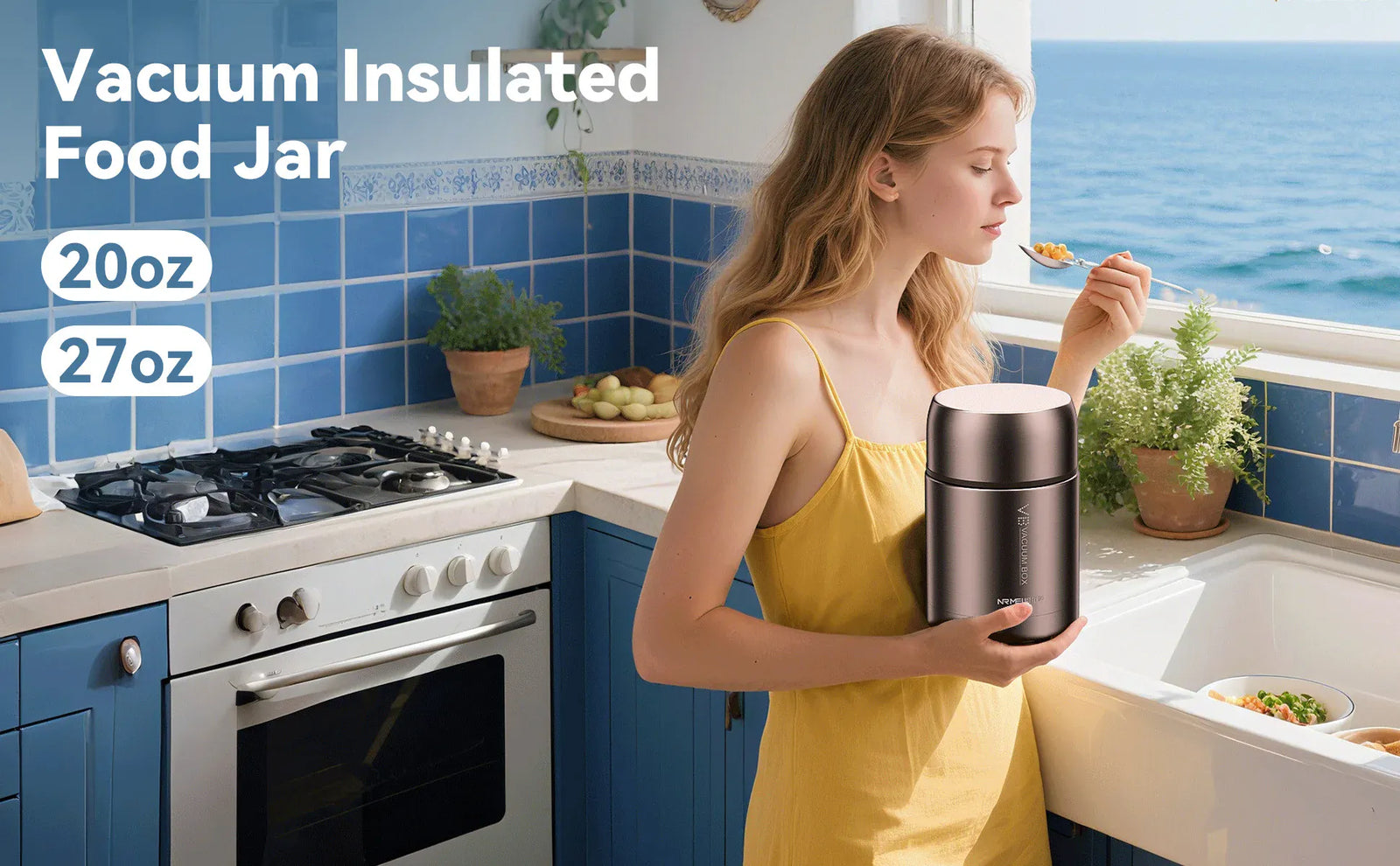 Thermos Alimentaire Isotherme Inox 316 - 16 h Chaud, 18 h Froid - 600 à 1200 ml lunchbox