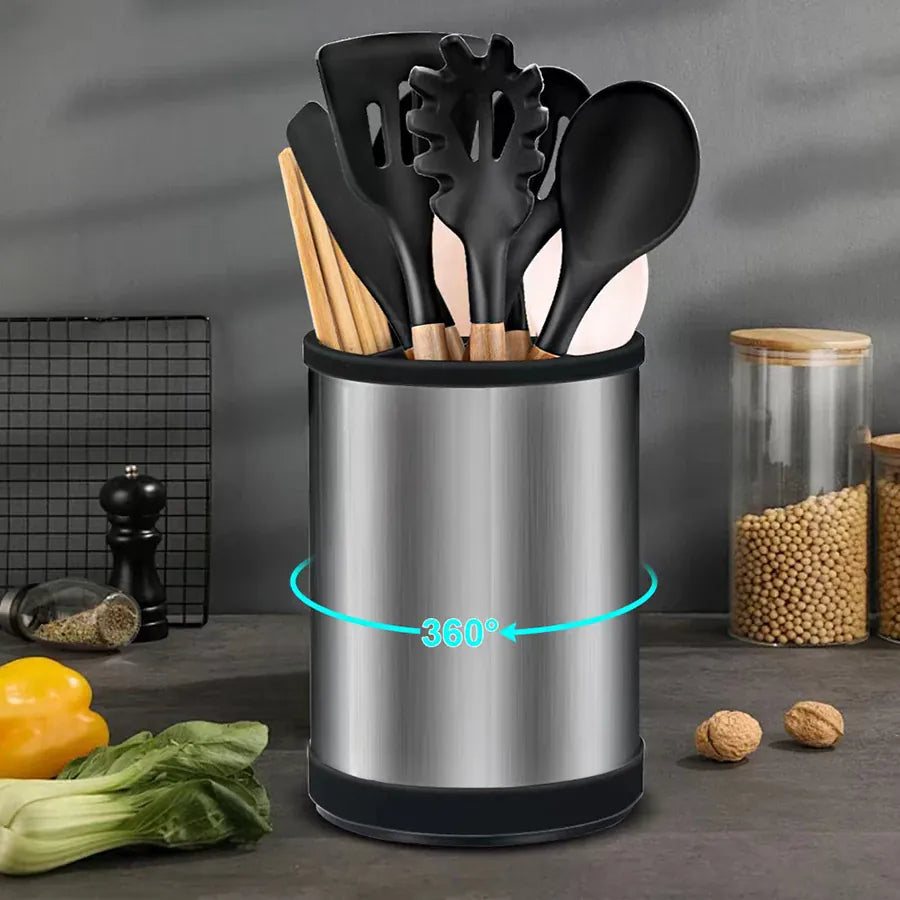 Set Ustensiles de Cuisine 6 pièces | Rangement Pratique et Rotatif spatule en silicone