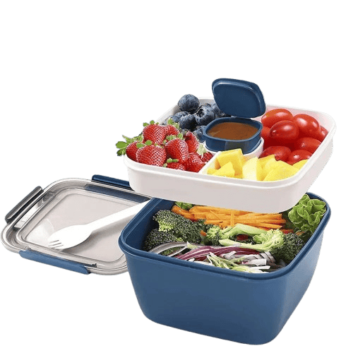 Bento à 2 Étages avec Compartiments Hermétiques - 1000 à 1500ml Bento