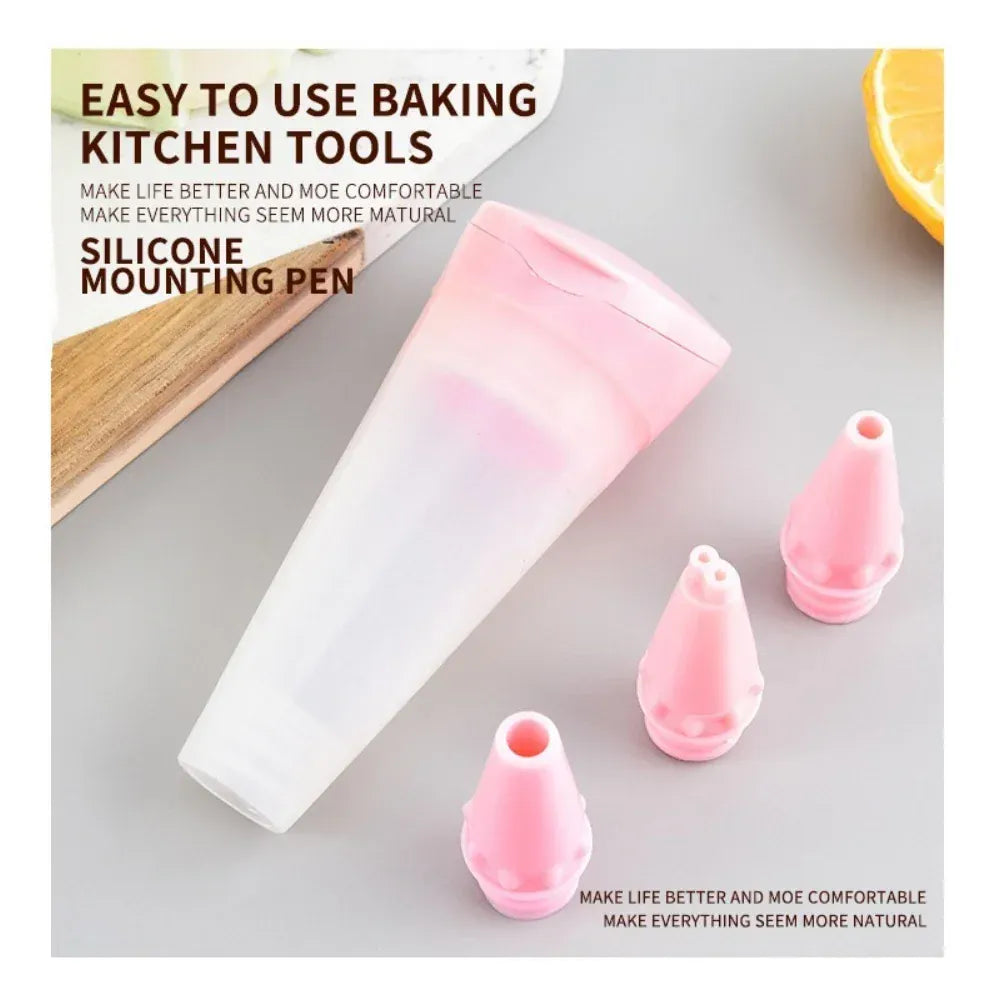 Poche à Douille Réutilisable avec 3 Embouts en Silicone - Décoration de Gâteaux douillepoche