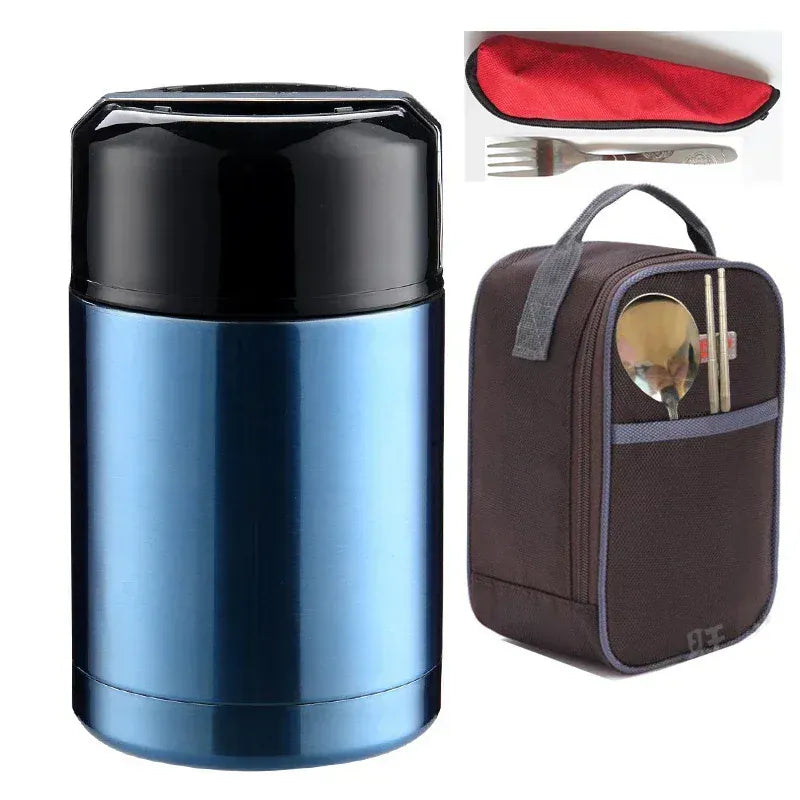Thermos Alimentaire Inox — Isotherme 24h avec Pochette et Couverts lunchbox