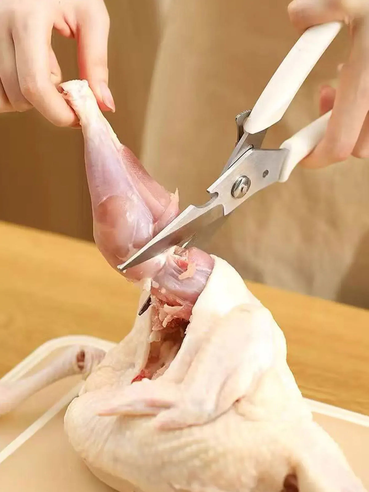 Ciseaux de cuisine inox multifonctions pour découpe viande et légumes ciseaux