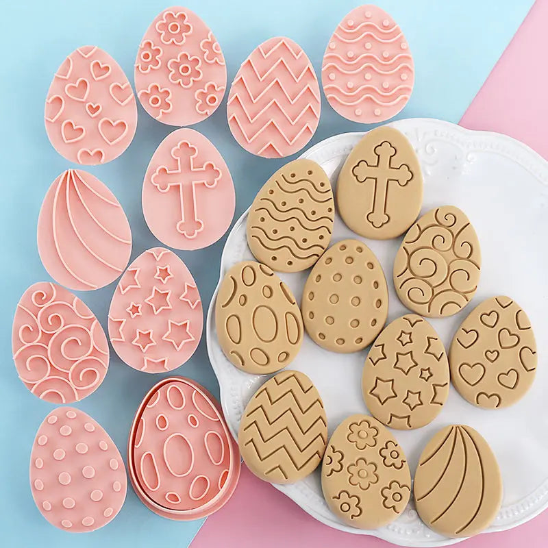Emporte-pièces à Gâteaux Pâques - 10 Pièces Formes Lapin et Oeuf emportepieces