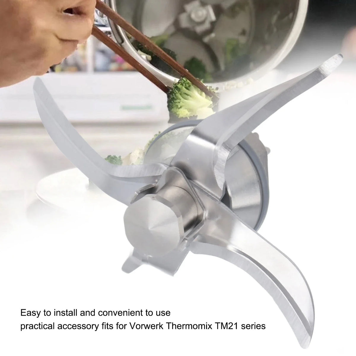 Couteau Thermomix TM21 Inox – Lame de Rechange à Lames Lisses avec Joint