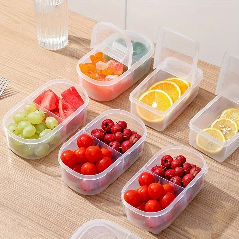 Bac de Rangement Hermétique pour Fruits et Légumes 1,5L à Double Ouverture