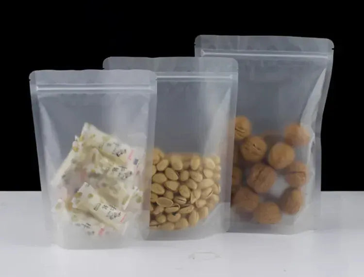 Sachets Zip Alimentaires Réutilisables - Lot de 100 Pièces