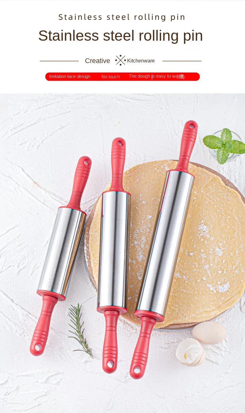 Rouleau à pâtisserie en acier inoxydable pour biscuits et tartes rouleaupatisserie