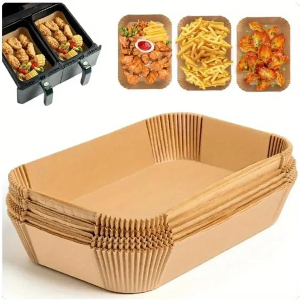 Papier Cuisson Air Fryer Jetable Rectangulaire Lot de 100 Pièces Air Fryer