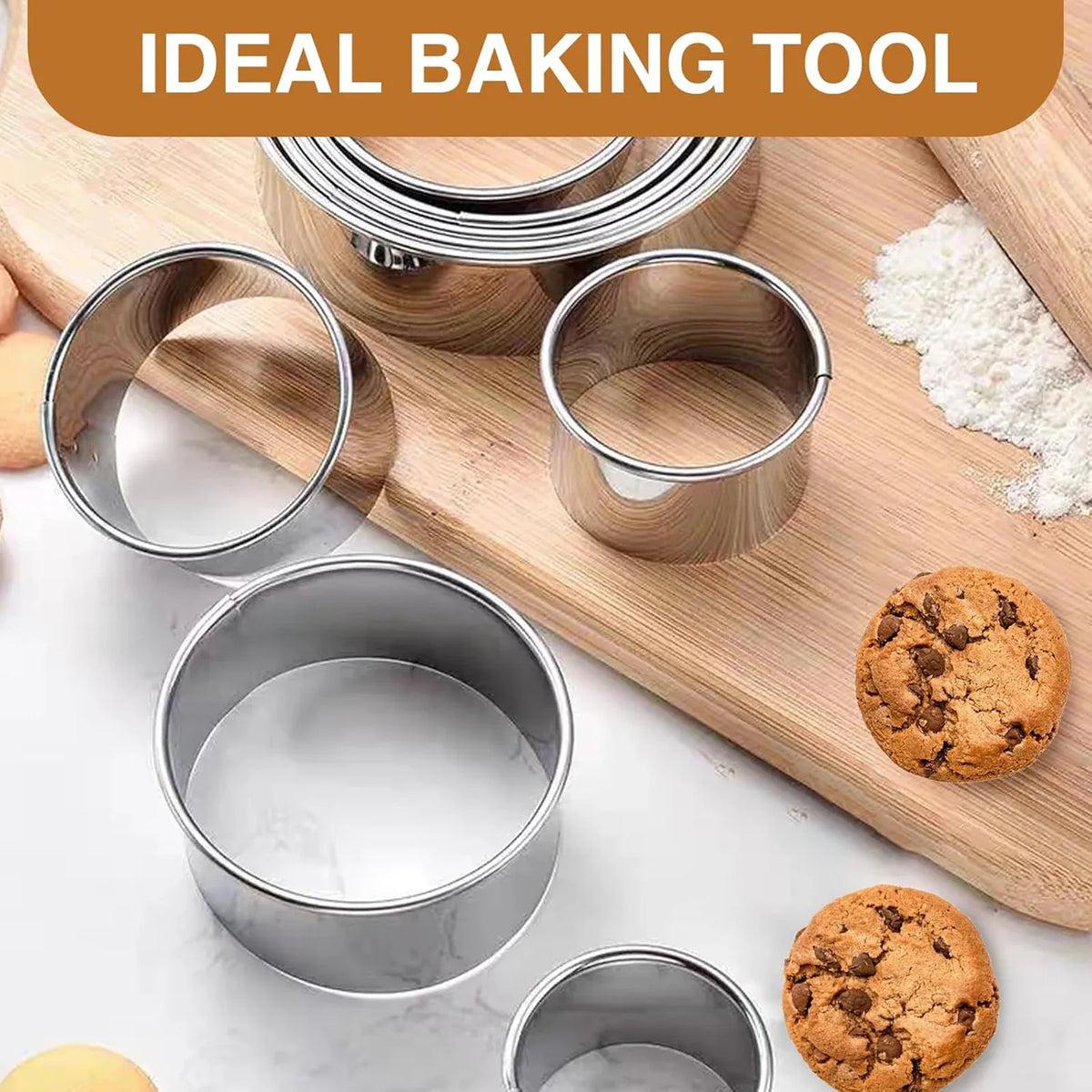 Emporte-pièces en Acier Inoxydable - Set de 6 Ronds pour Pâtisserie emportepieces