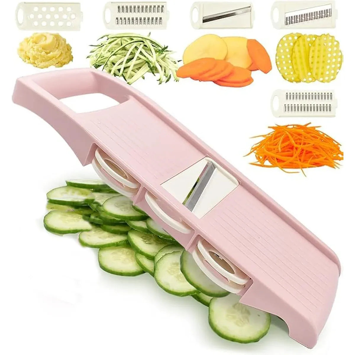 Mandoline 5 en 1 avec Lames Multiples pour Légumes et Fruits Mandoline