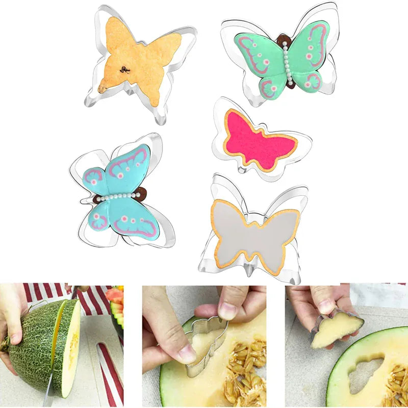 Emporte-pièces à Biscuits en Acier Inoxydable - 5 Pièces Papillon emportepieces
