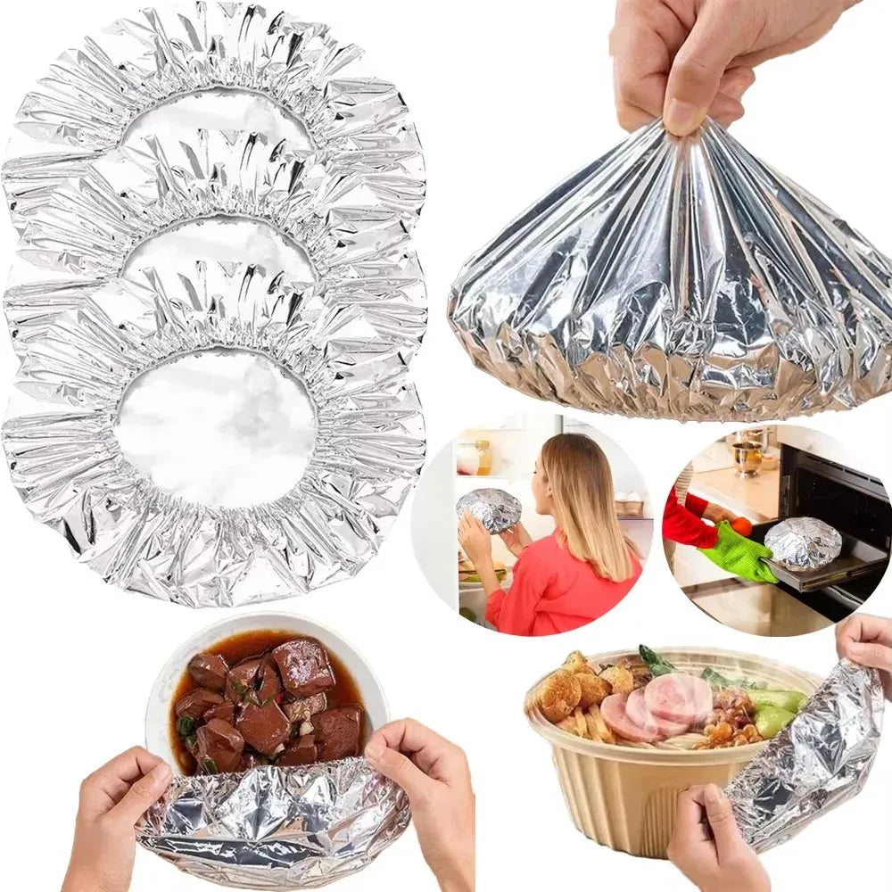 Couvercles Alimentaires Réutilisables en Aluminium - Lot de 60 Pieces