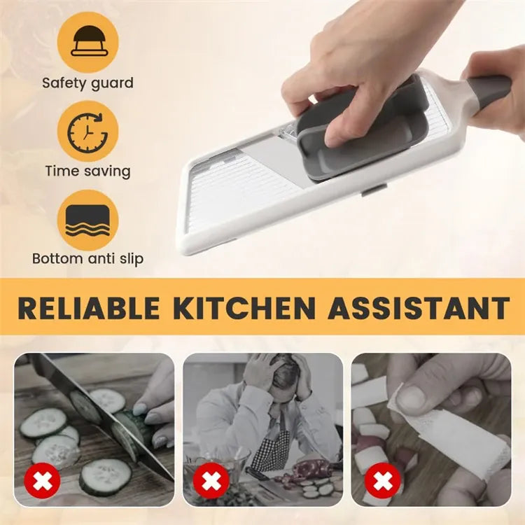 Mandoline avec Lame en Acier Inoxydable Ajustable pour Légumes et Fromage Mandoline