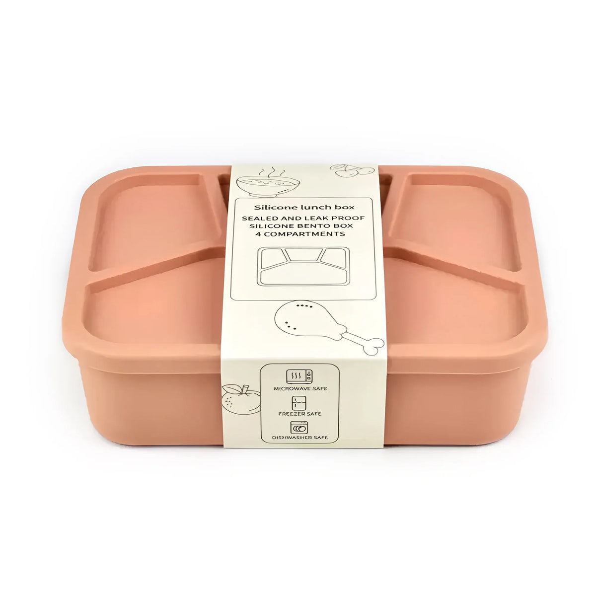 Bento Compartimenté Silicone Écologique | 4 Compartiments 700ml Bento